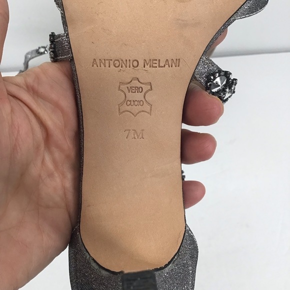 Antonio Melani Jamme Galaxy Heel Formal Wedding Party Silver Size 7 - Picture 9 of 9